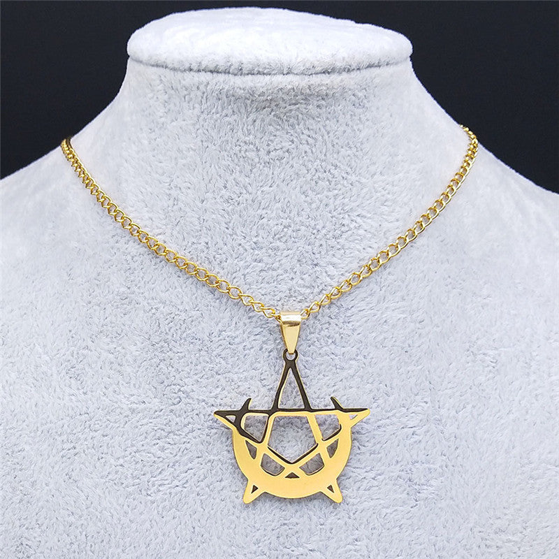 Moon And Pentagram Necklace