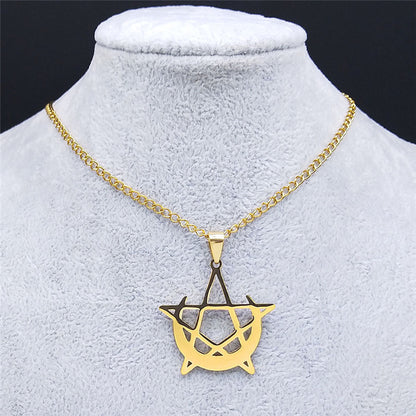 Moon And Pentagram Necklace