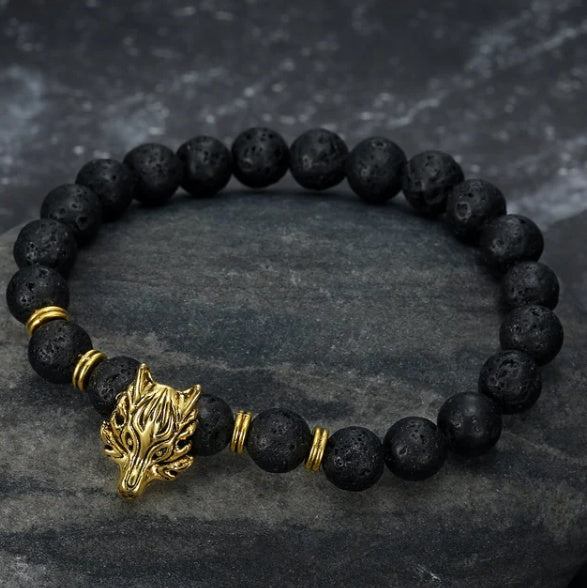 Wolf Head Stone Bracelets