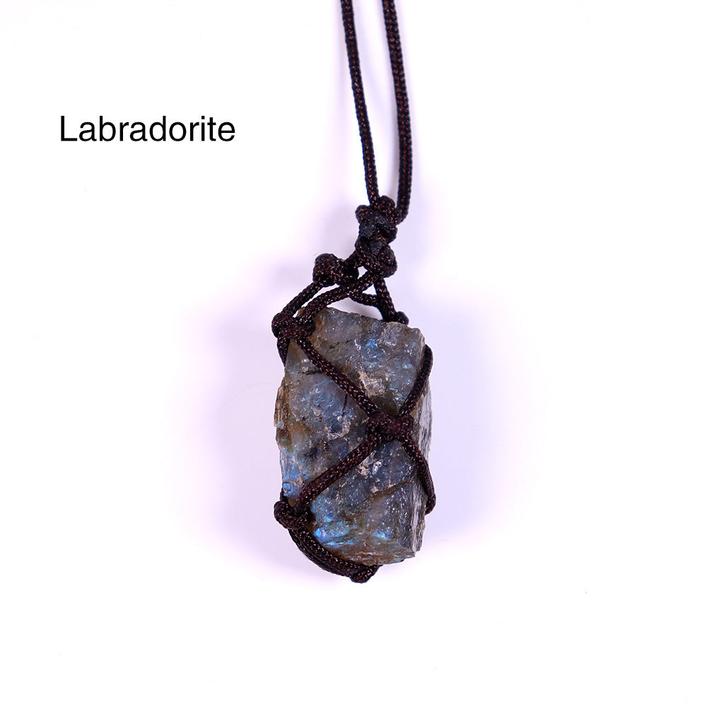 Woven Large Crystal Pendant