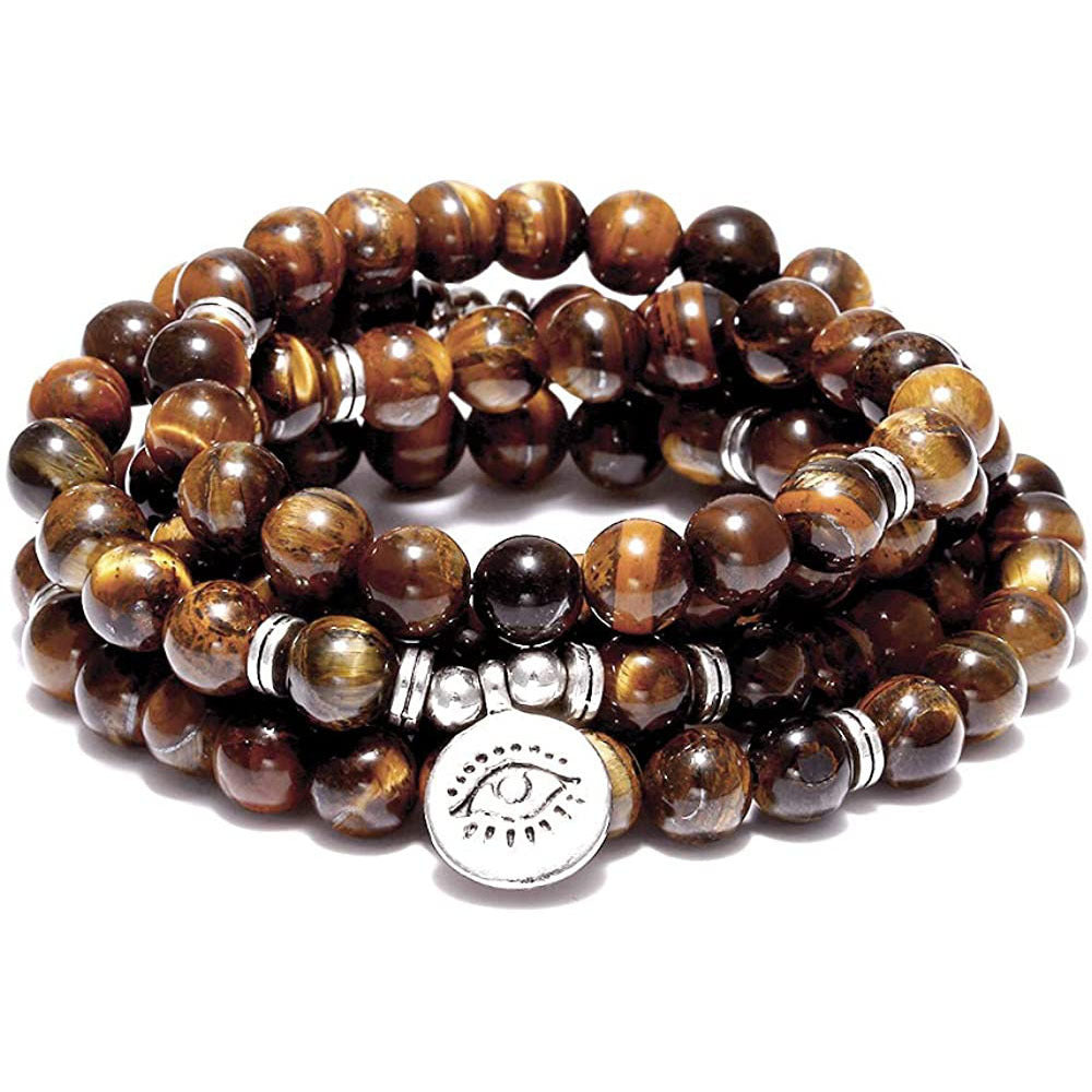 Polished Crystal Beaded Necklace with Charm