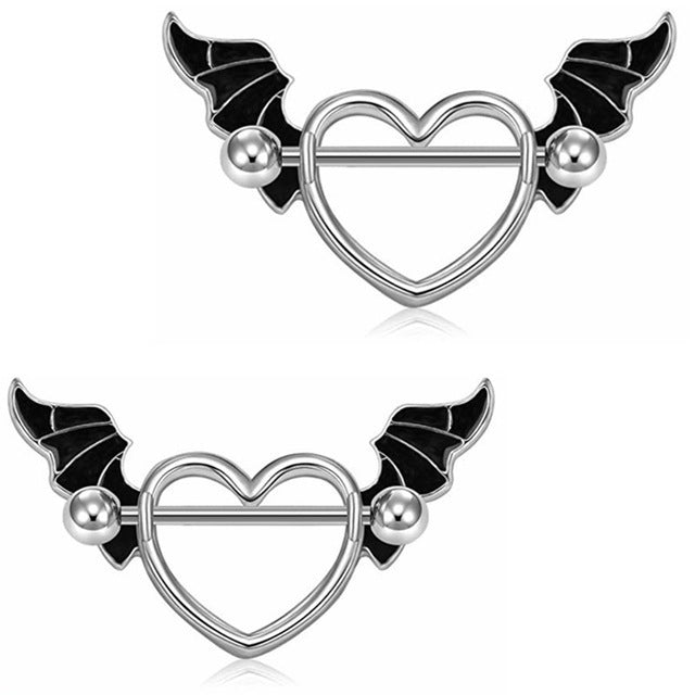 Assorted Black Barbell Nipple Piercings