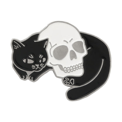 Kitty & Skull Enamel Pin