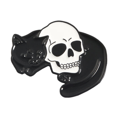 Kitty & Skull Enamel Pin
