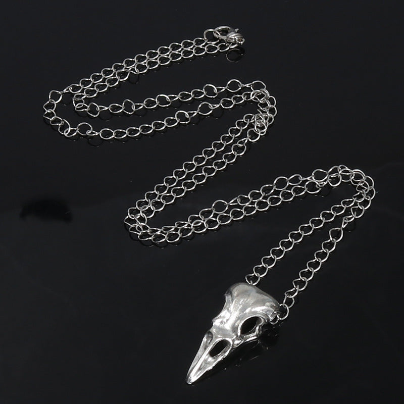 Raven Skull Pendant Necklace