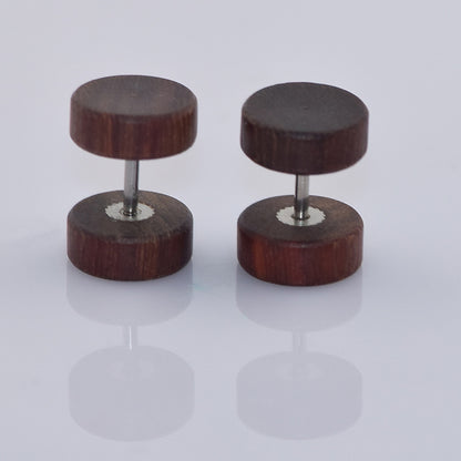Wood Faux Plug Earrings