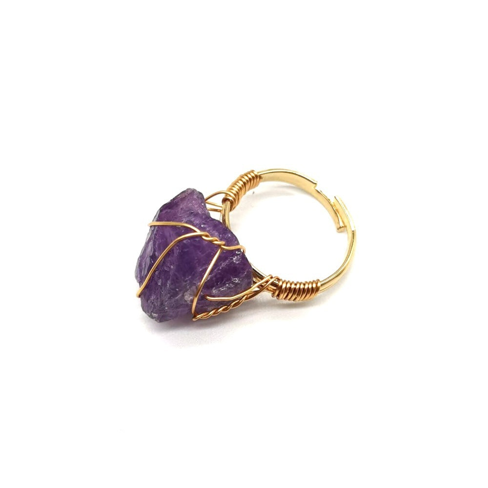 Wire Wrapped Rough Stone Ring