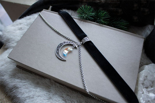 Black Moon Velvet Necklace
