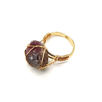Wire Wrapped Rough Stone Ring