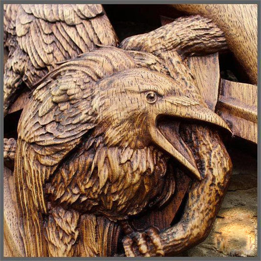 Wooden Crow Triquetra Decor