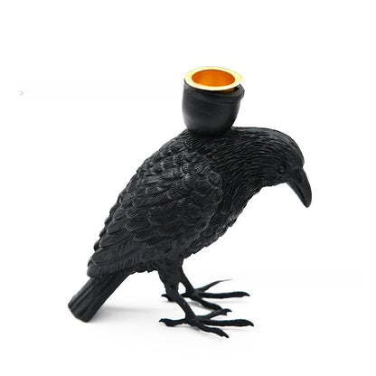 Crow Candlestick Holder