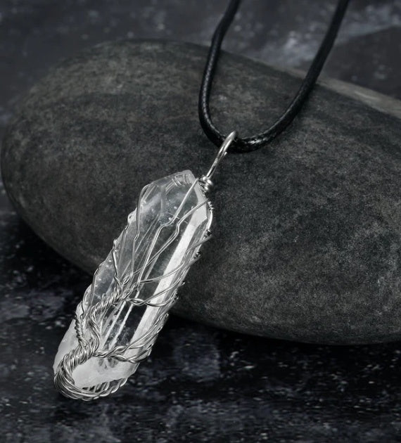 Wire Wrapped Crystal Pendant