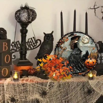 Halloween Witch Wreath Plate