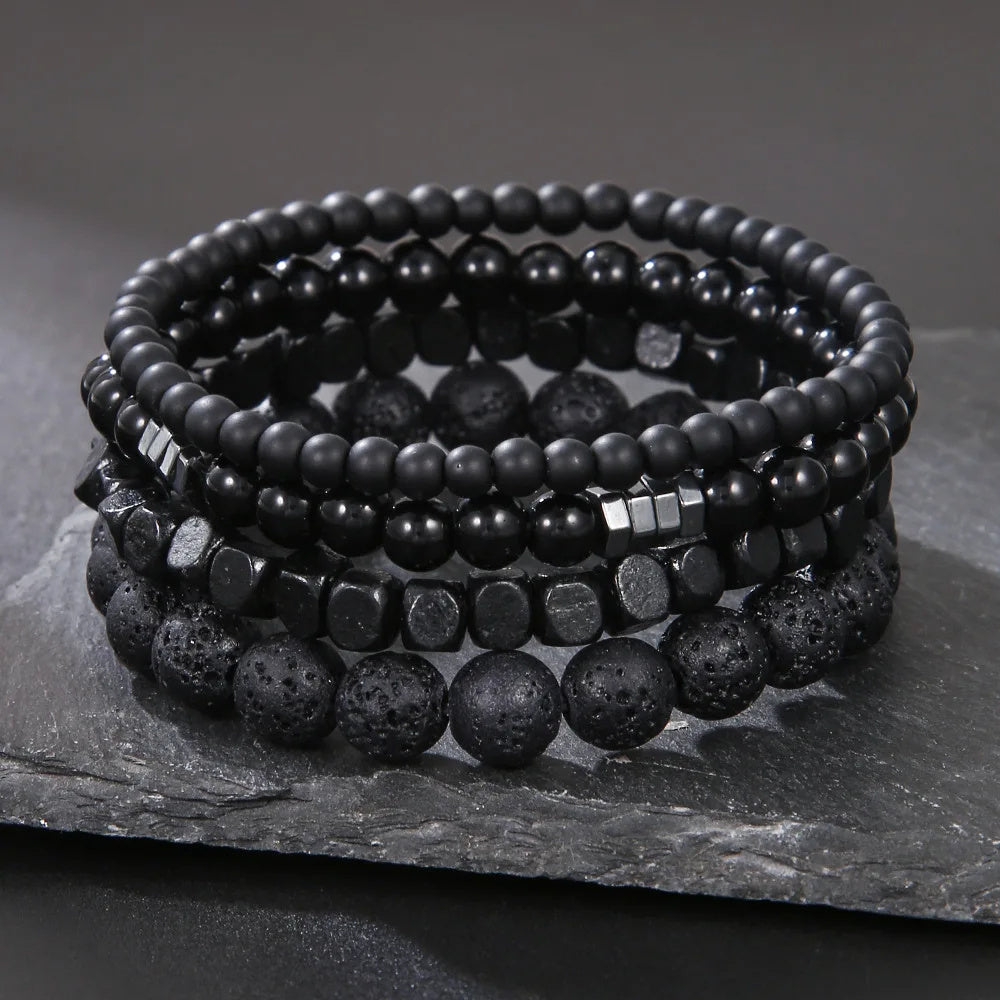 Volcanic Bead Bracelet Set