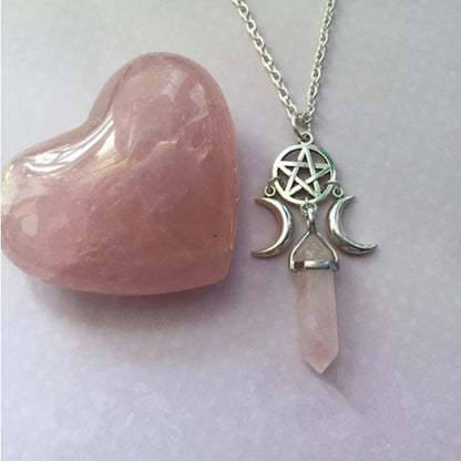 Pentagram Pendant Moon Necklace