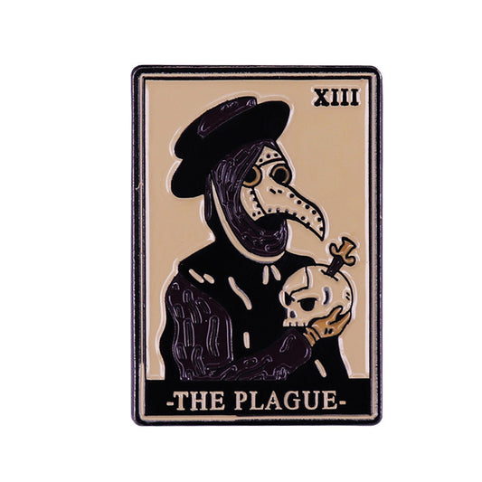 Plague Doctor Enamel Pin (Tarot Card Style)