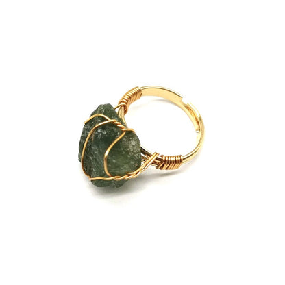 Wire Wrapped Rough Stone Ring