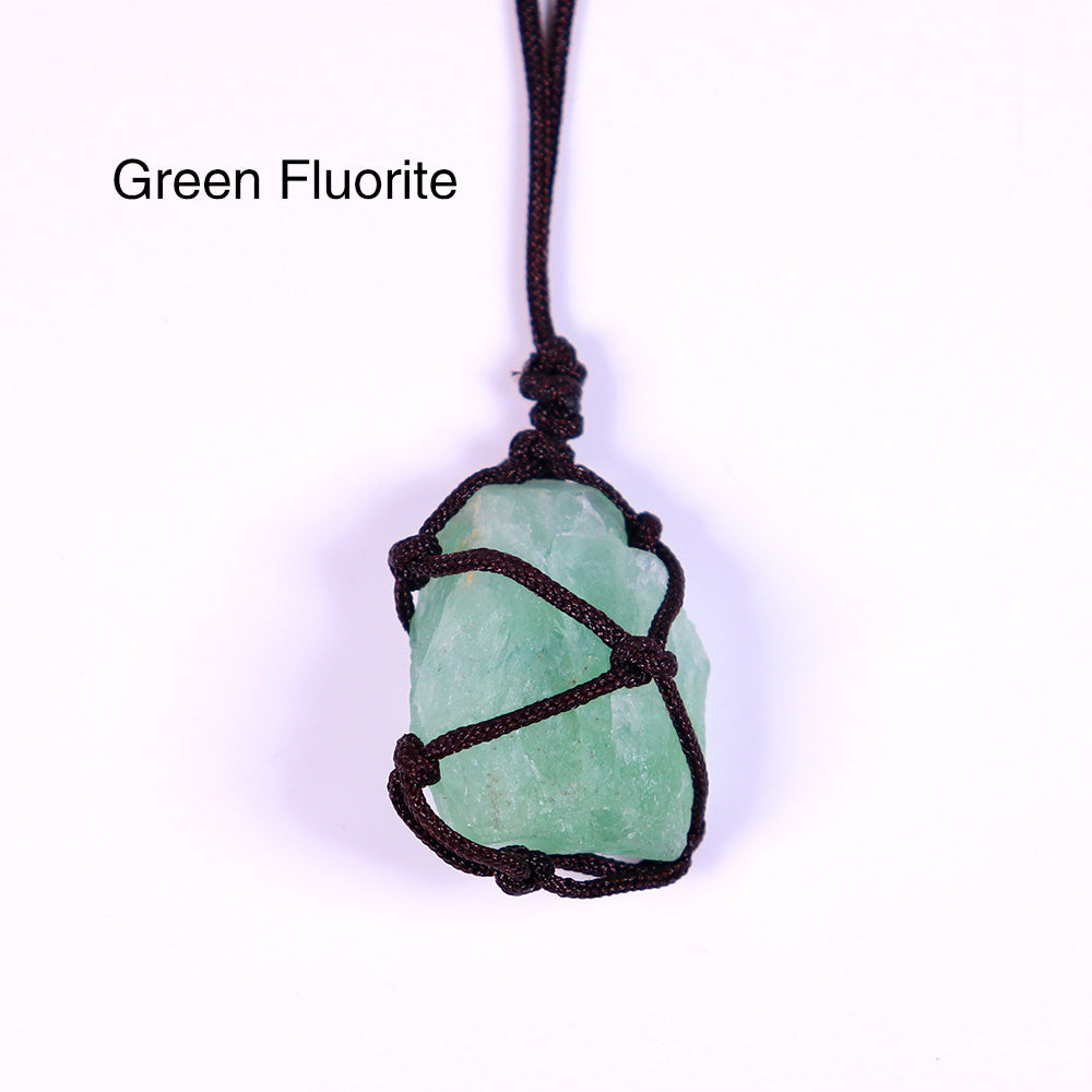 Woven Large Crystal Pendant