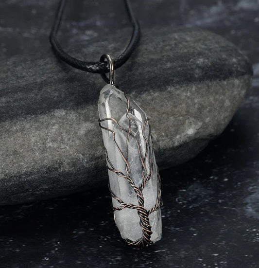 Wire Wrapped Crystal Pendant