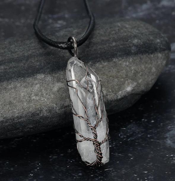 Wire Wrapped Crystal Pendant